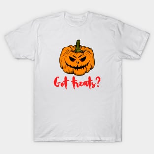 HALLOWEEN DAY SCARY PUMPKIN GOT TREATS DESIGN ILLUSTRATION T-Shirt